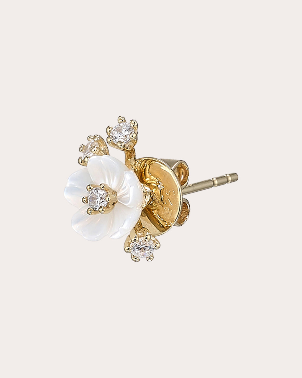 Diamond & Mother of Pearl Petite Floral Earrings