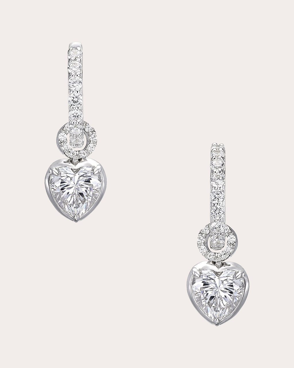 Diamond Petite Heart Hoop Earrings