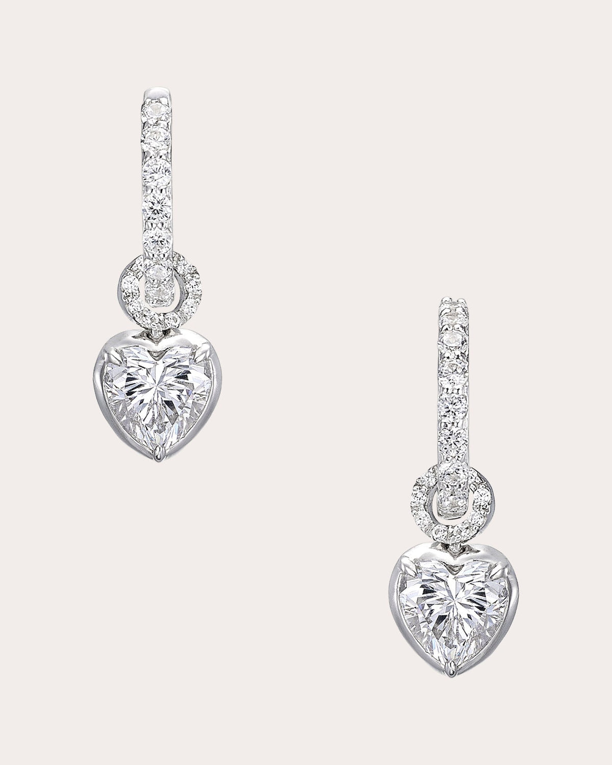 Diamond Petite Heart Hoop Earrings
