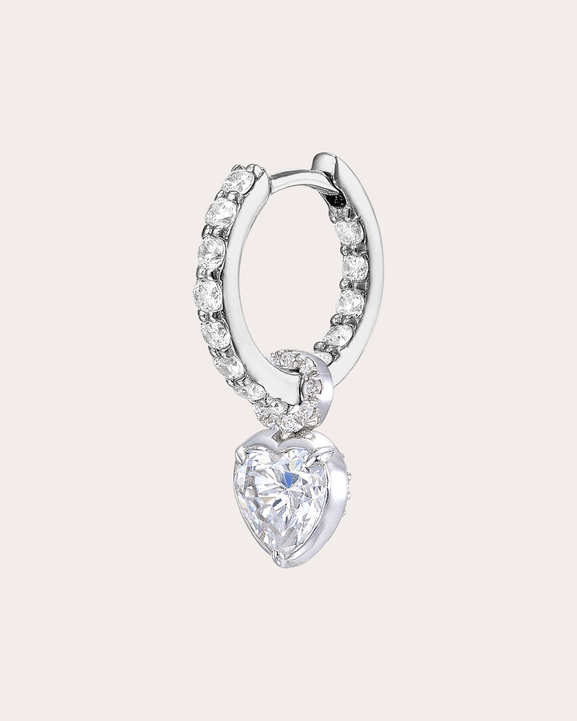 Diamond Petite Heart Hoop Earrings