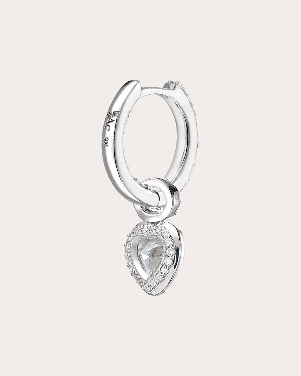 Diamond Petite Heart Hoop Earrings