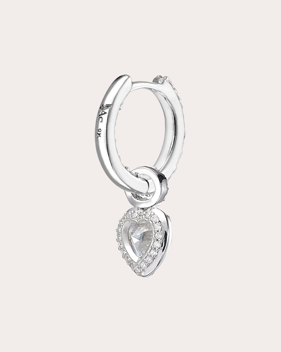 Diamond Petite Heart Hoop Earrings