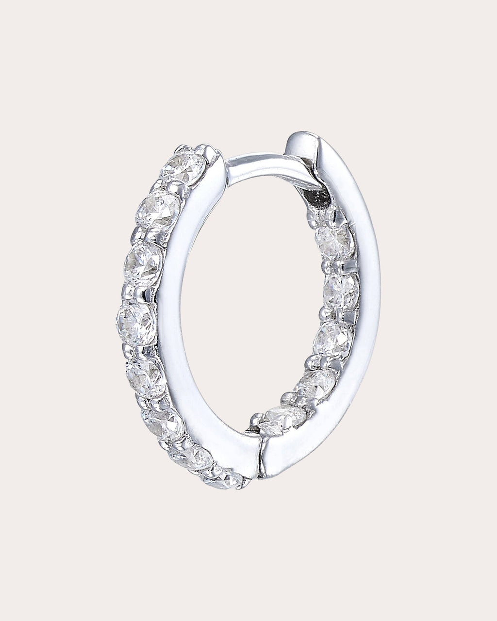 Diamond Petite Heart Hoop Earrings