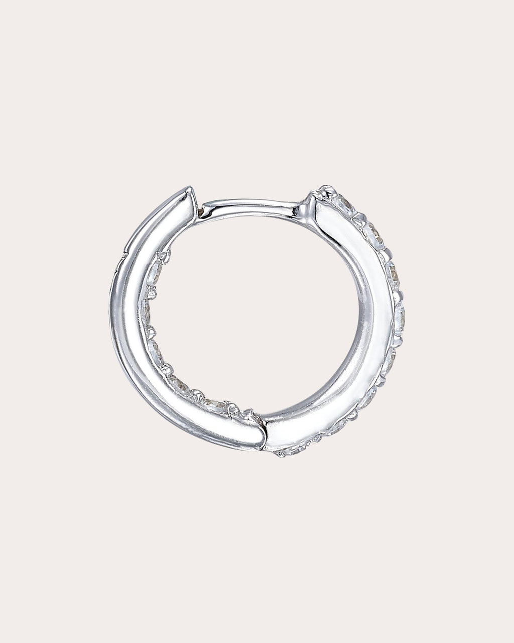 Diamond Petite Heart Hoop Earrings