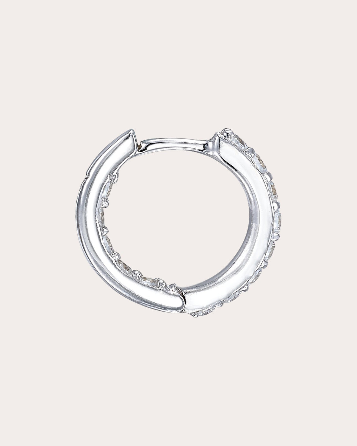 Diamond Petite Heart Hoop Earrings