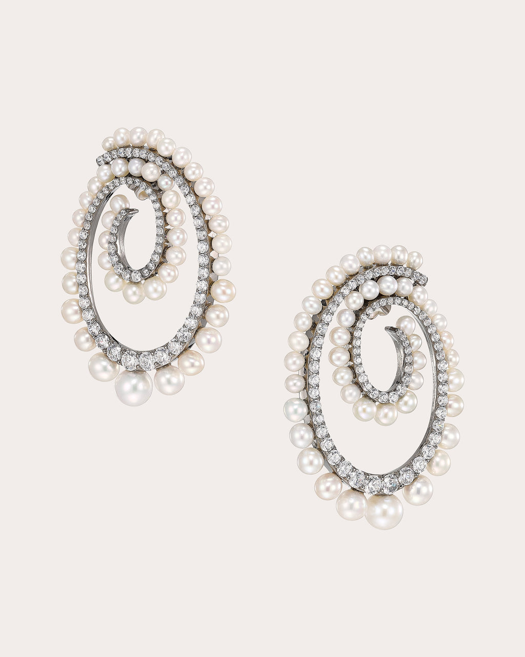 Diamond & Pearl Petite Vortex Drop Earrings