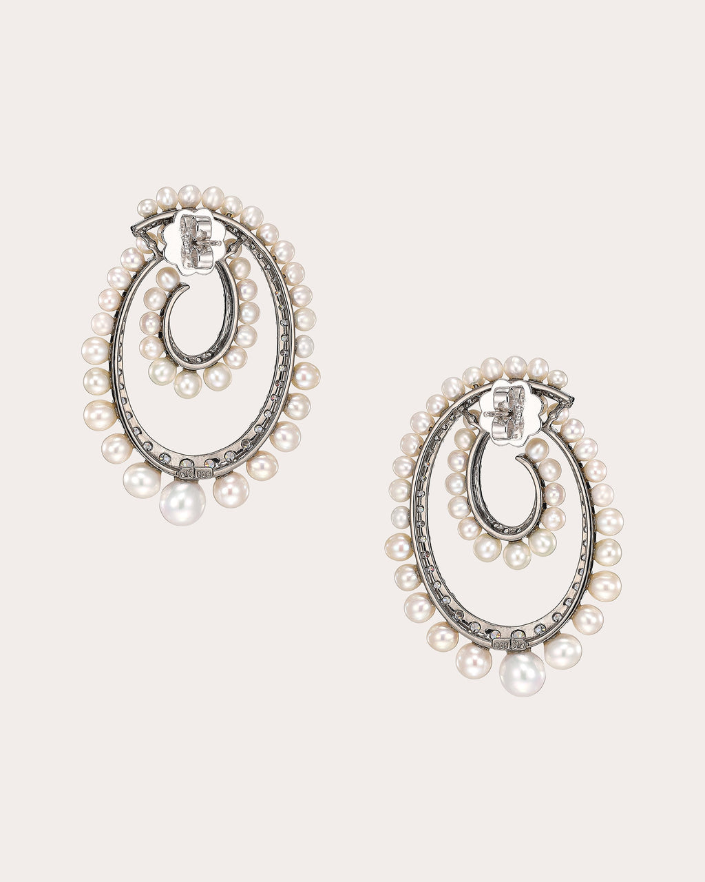 Diamond & Pearl Petite Vortex Drop Earrings