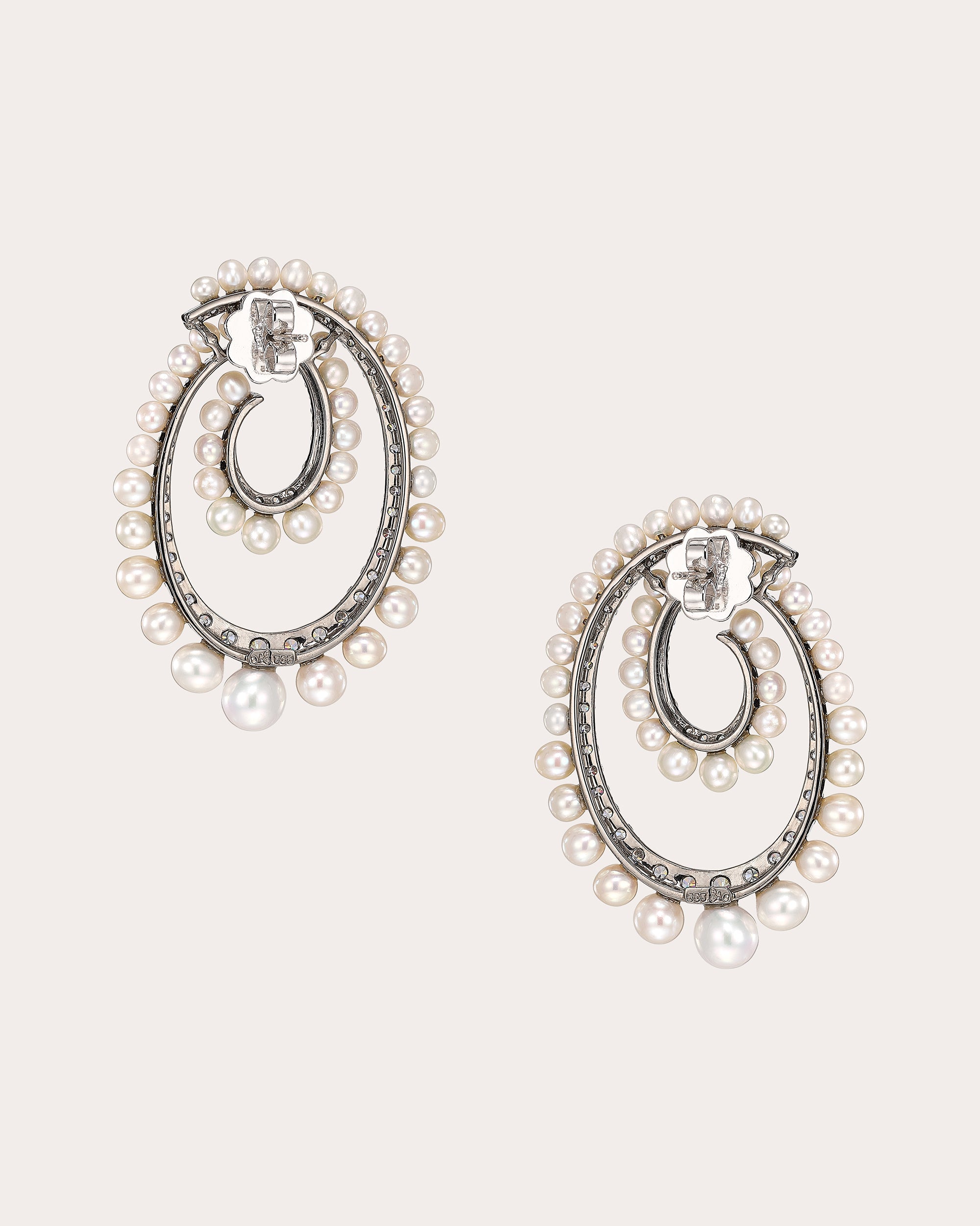 Diamond & Pearl Petite Vortex Drop Earrings