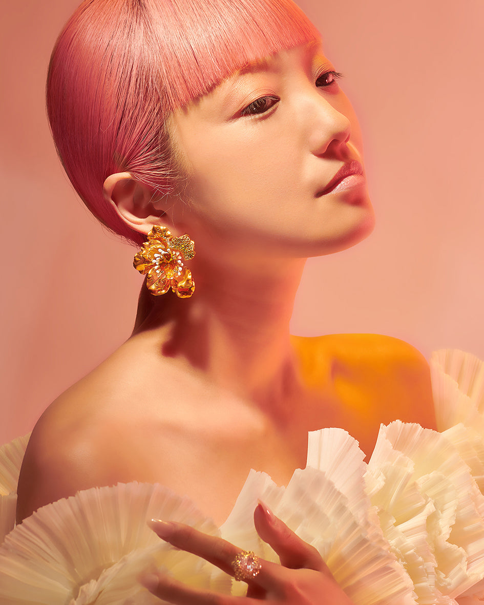 Synthetic Yellow Sapphire Rio de Soleil Stud Earrings