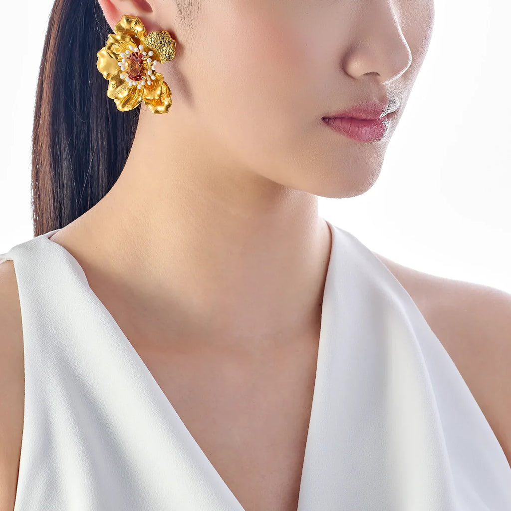 Synthetic Yellow Sapphire Rio de Soleil Stud Earrings