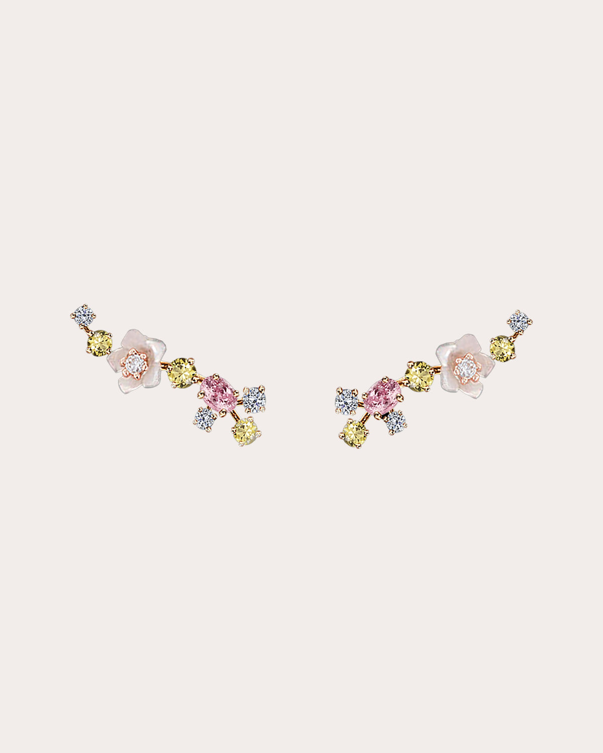 PR CLOSET Rose Floral Ear Climbers