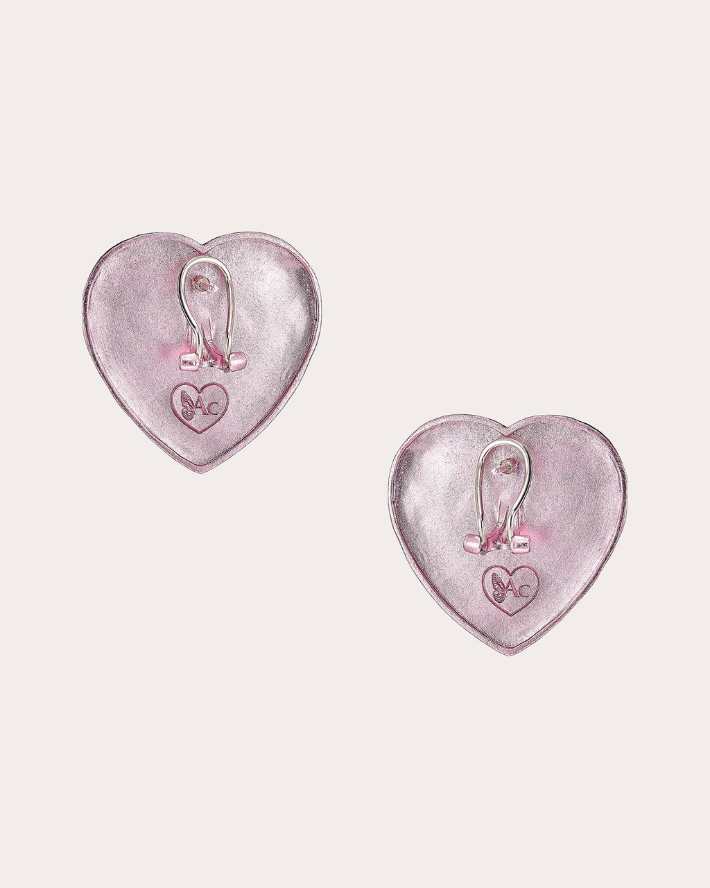 Rose Quartz Heart Stud Earrings