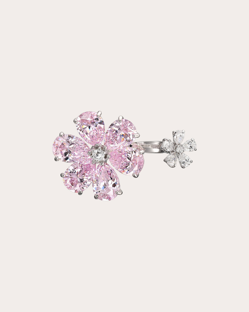 Diamond Rose Marguerite Daisy Ring