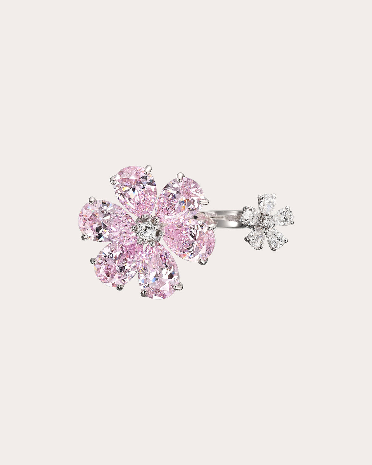 Diamond Rose Marguerite Daisy Ring