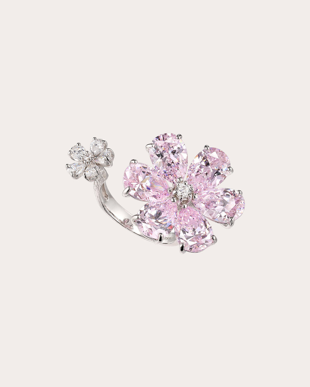 Diamond Rose Marguerite Daisy Ring