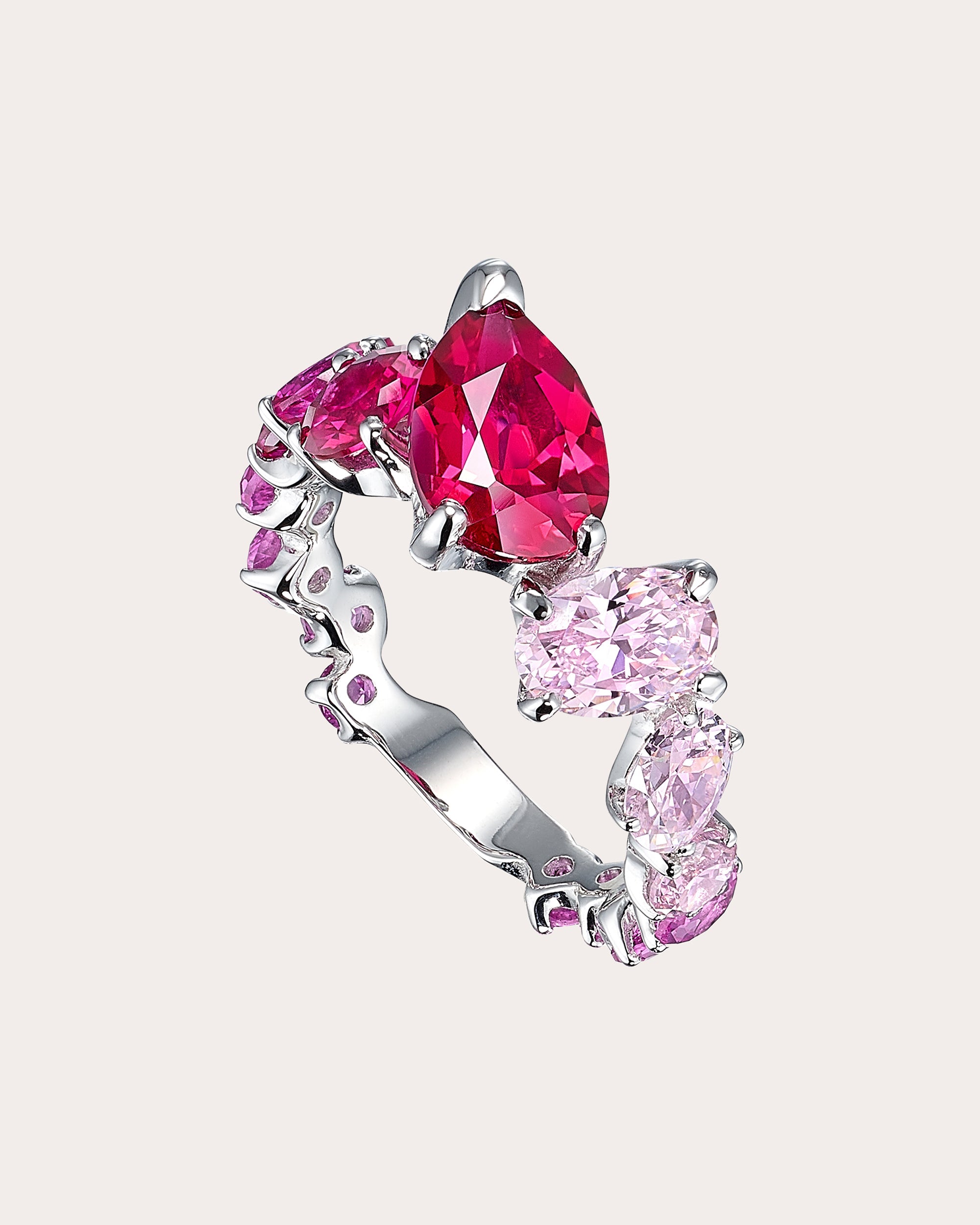 Ruby & Pink Sapphire Nova Starburst Ombré Ring