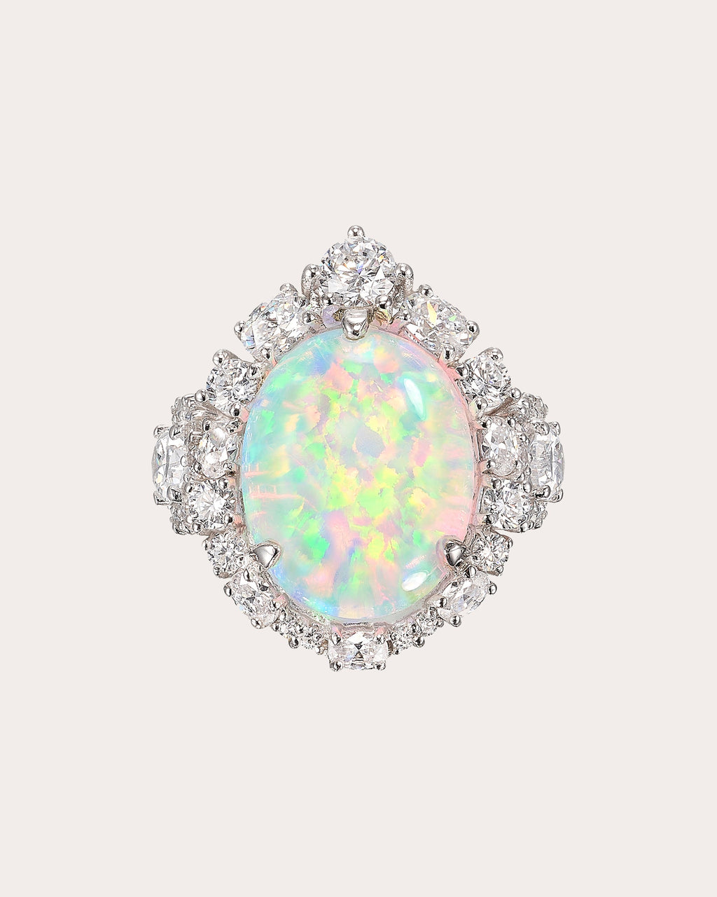 Diamond & Sky Opal Ocean Ring Trio