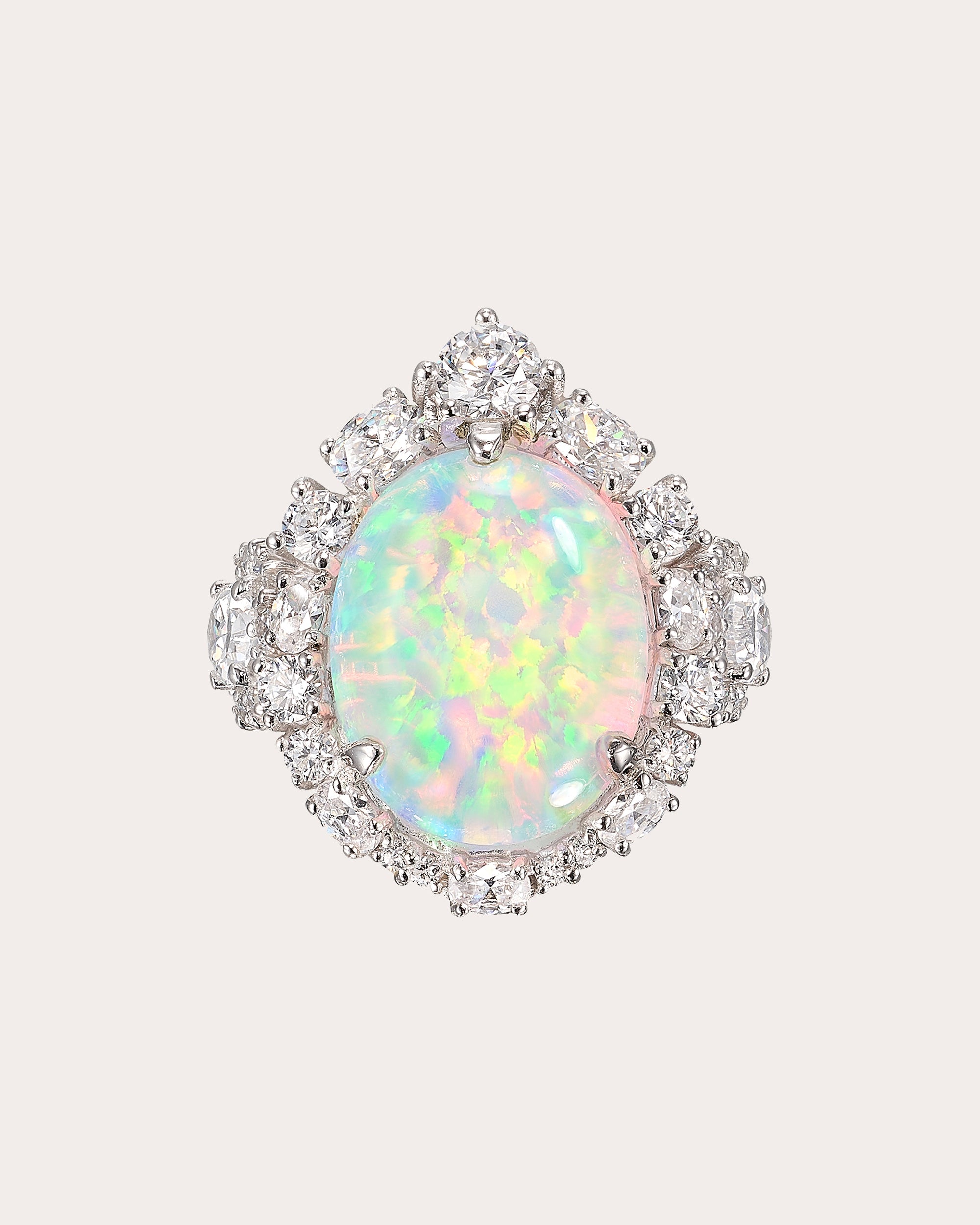 Diamond & Sky Opal Ocean Ring Trio