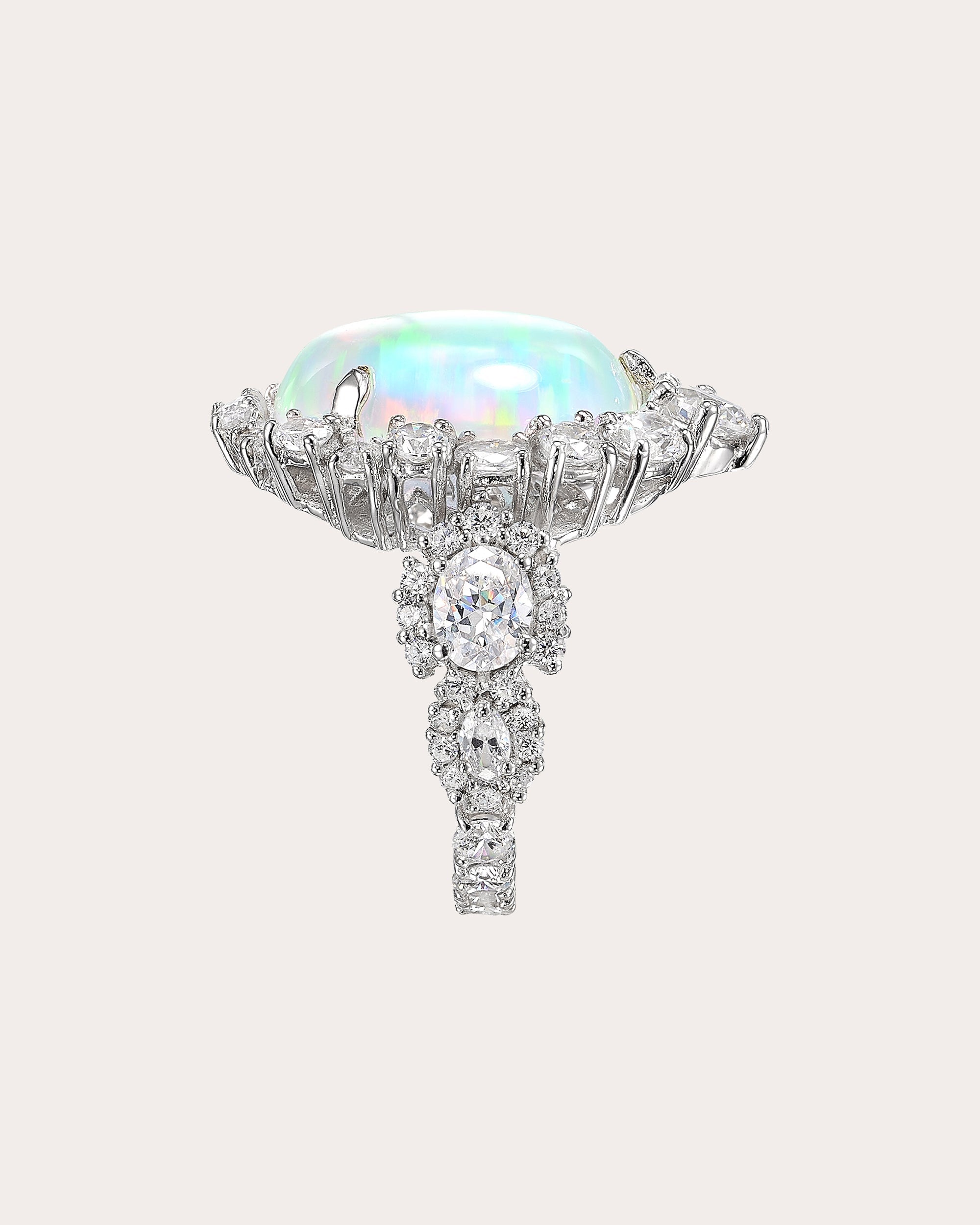 Diamond & Sky Opal Ocean Ring Trio
