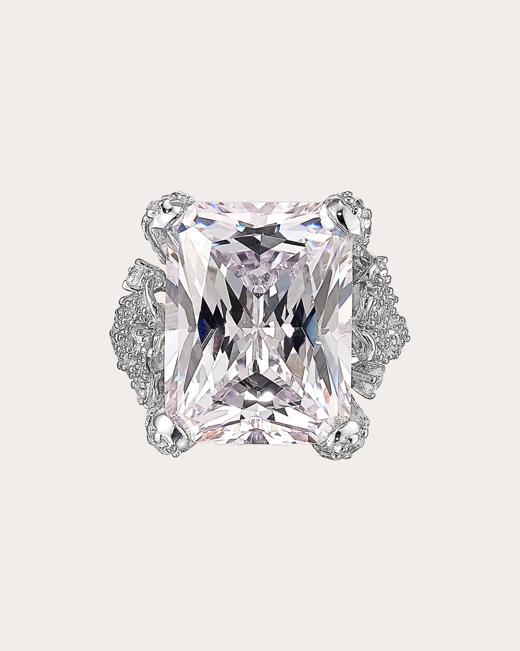 Diamond Snowflower Princess-Cut Ring