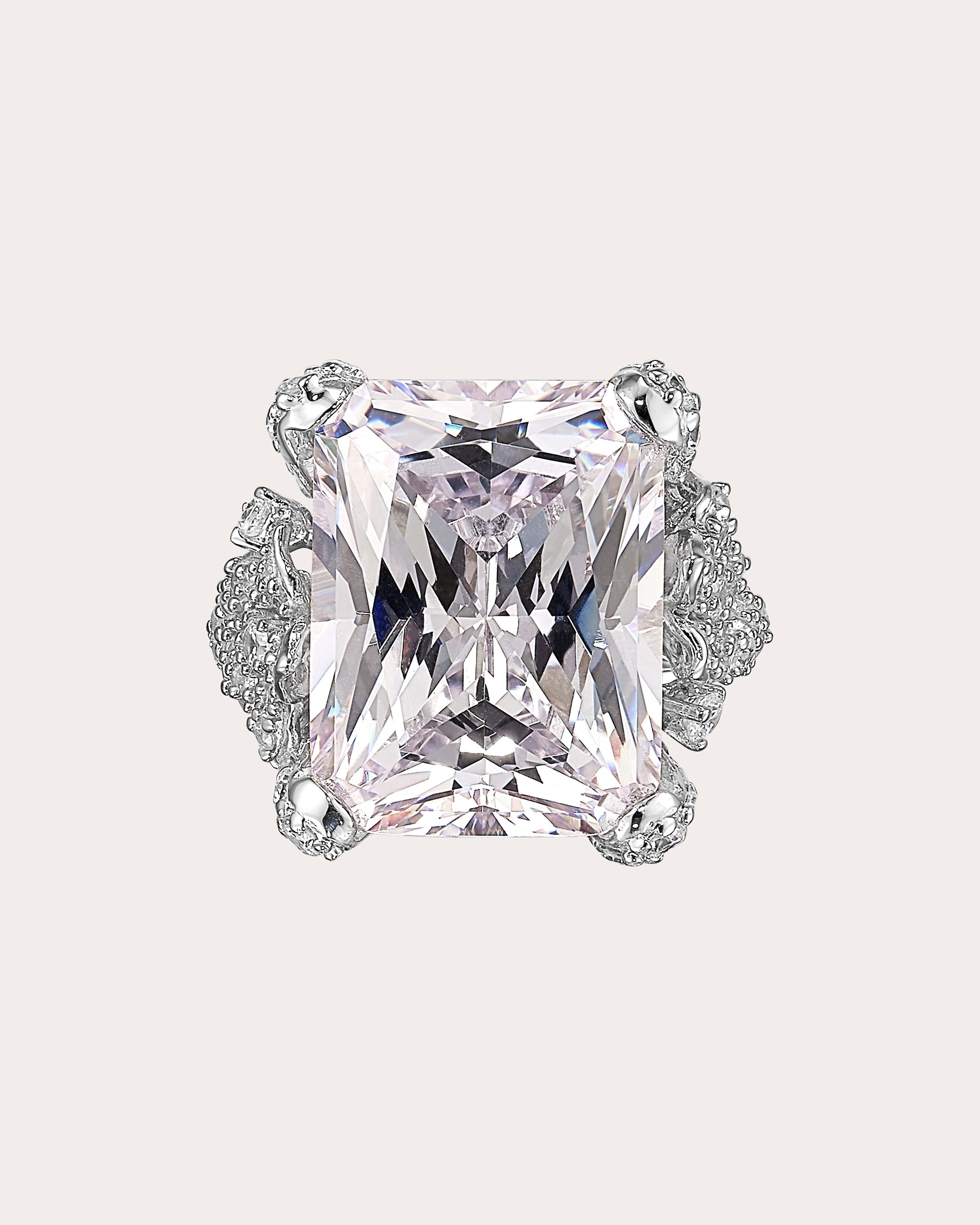 Diamond Snowflower Princess-Cut Ring