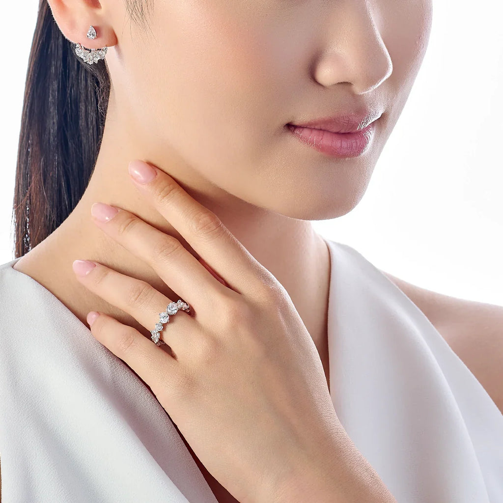 Diamond & 18k White Gold Snowflower Ear Jackets