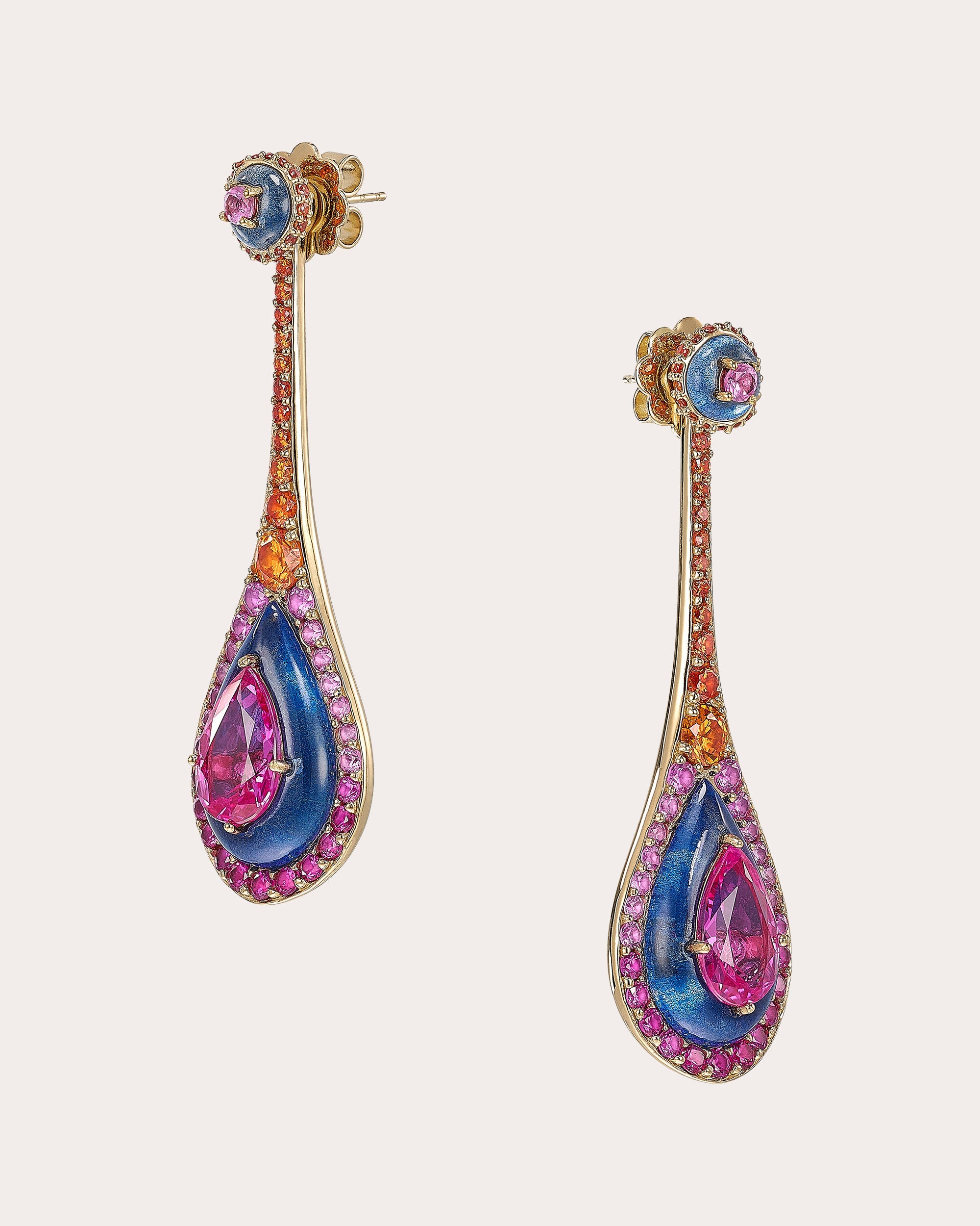Sapphire & Spirulina Fruit Gem™ Sunset Elixir Drop Earrings