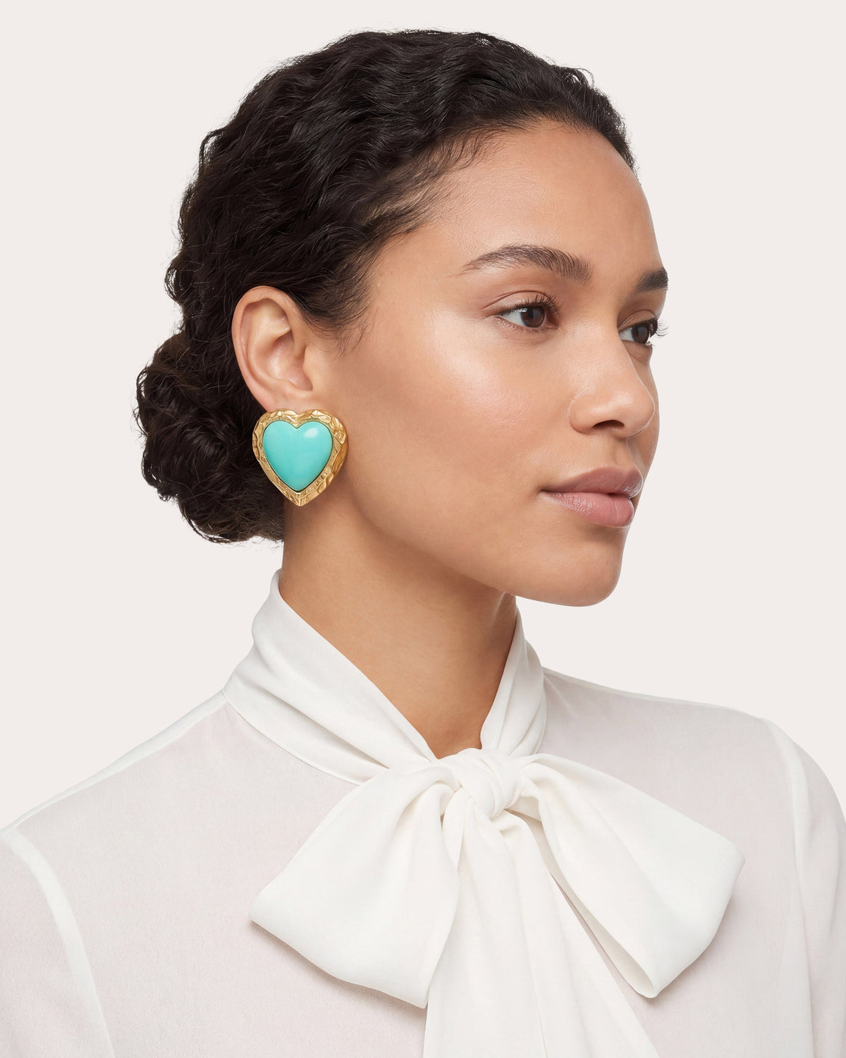 Turquoise Heart Stud Earrings