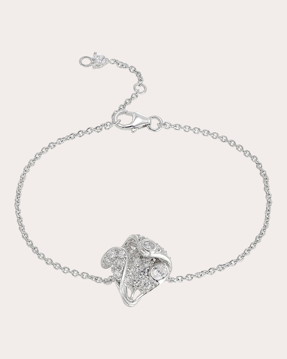 Diamond & 14k White Gold Petal Bracelet