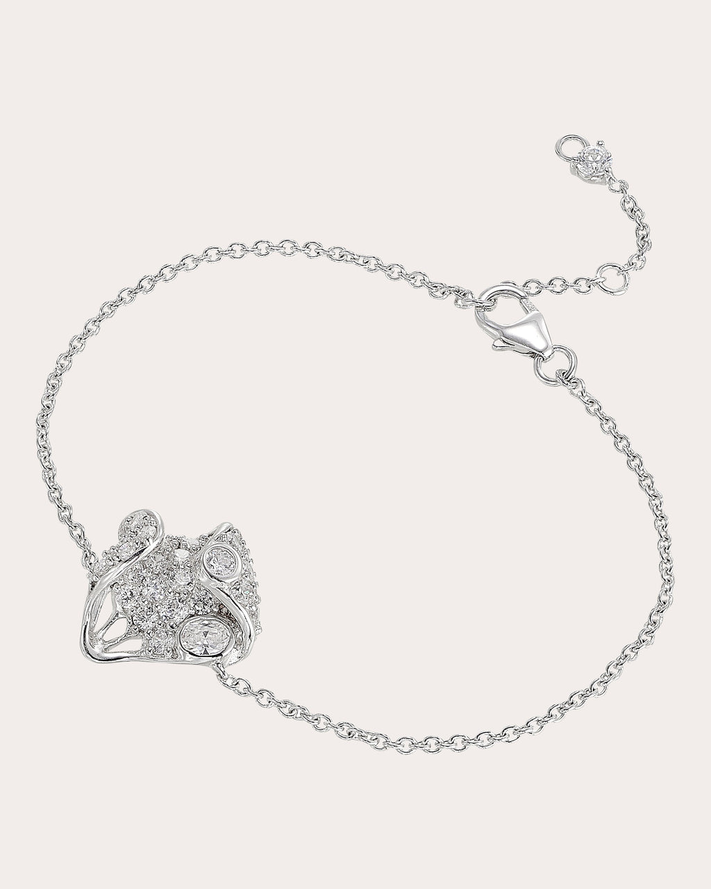 Diamond & 14k White Gold Petal Bracelet