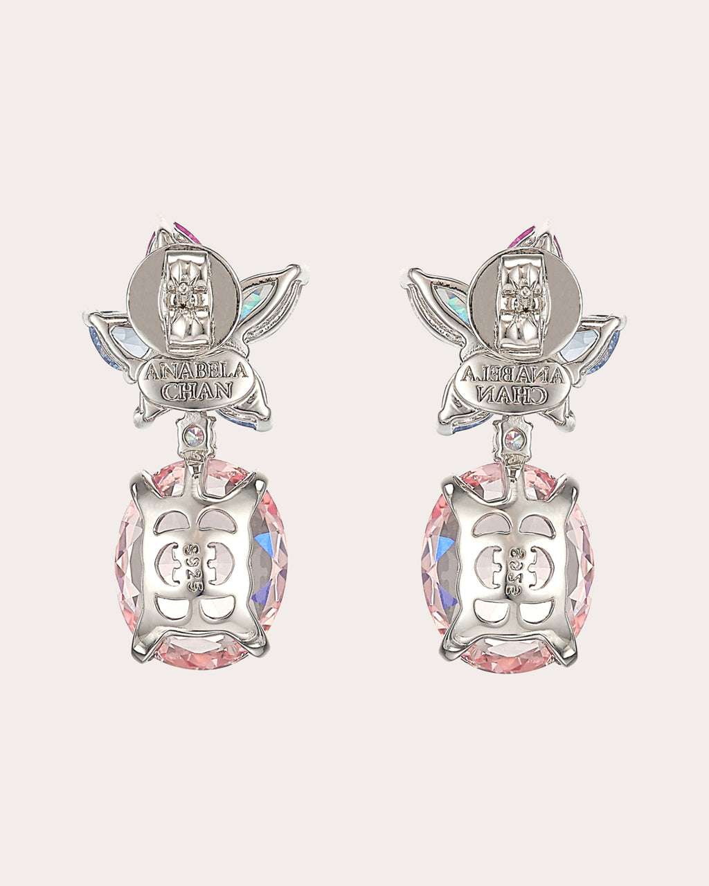 Diamond & Pink Sapphire Lily Drop Earrings