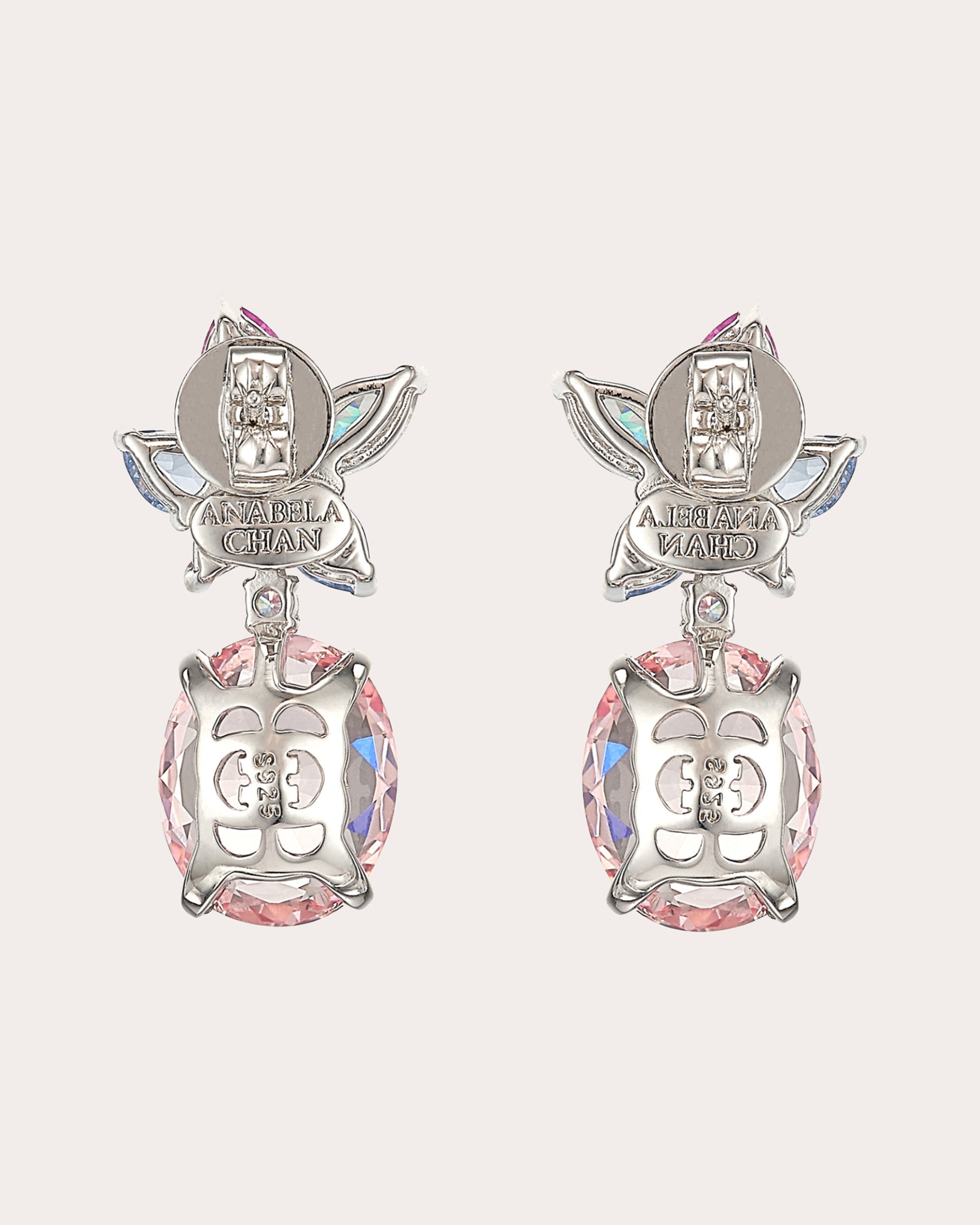 Diamond & Pink Sapphire Lily Drop Earrings