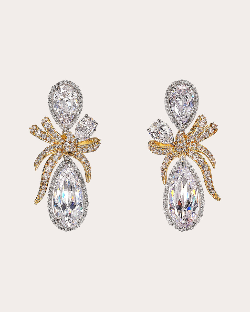 Ruban 18K Gold and Rhodium Vermeil Lab-Grown Diamond Earrings