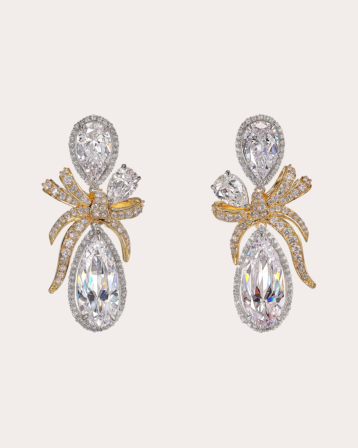 Ruban 18K Gold and Rhodium Vermeil Lab-Grown Diamond Earrings