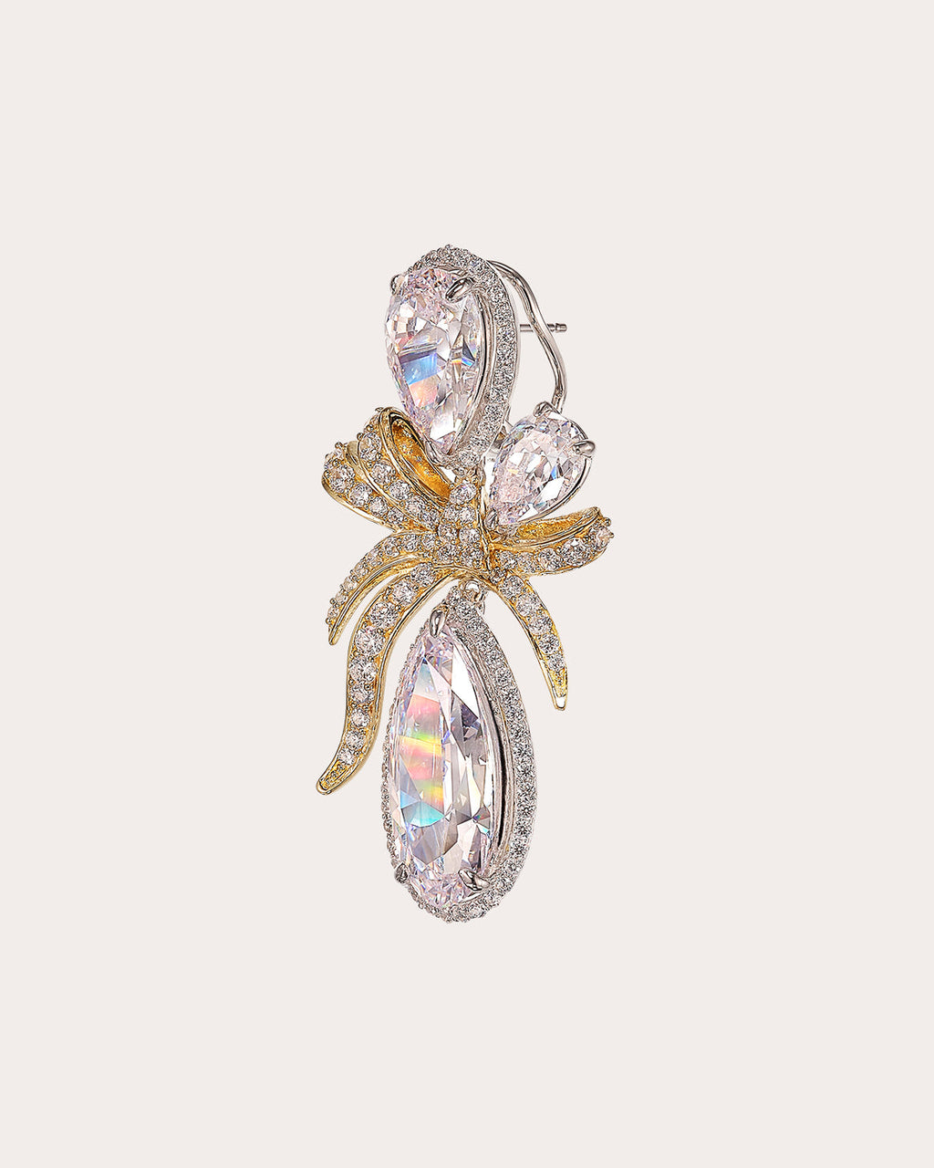 Ruban 18K Gold and Rhodium Vermeil Lab-Grown Diamond Earrings