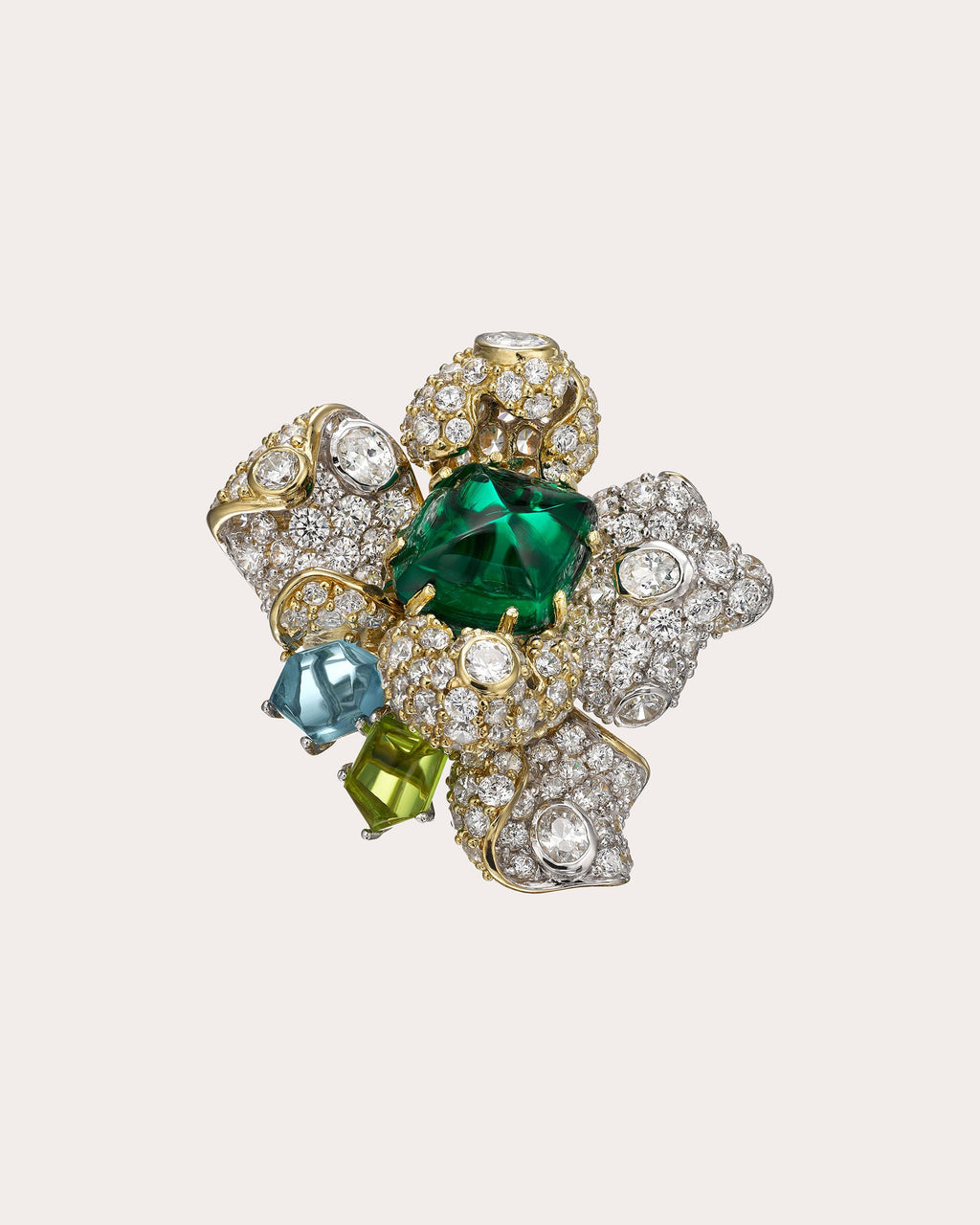 Emerald Blossom Ring