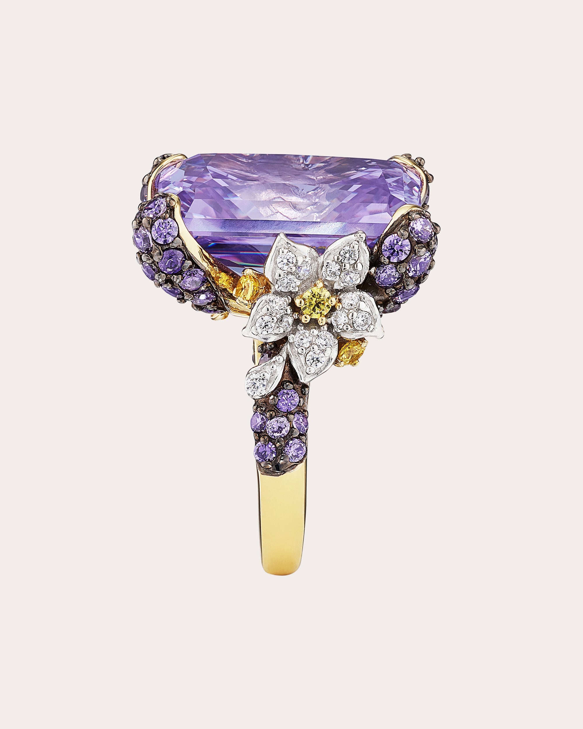 Cinderella 18K Gold and Rhodium Vermeil Lab-Grown Multi-Stone Ring