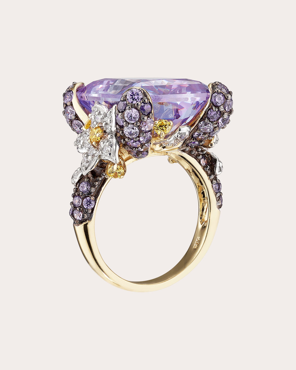 Cinderella 18K Gold and Rhodium Vermeil Lab-Grown Multi-Stone Ring