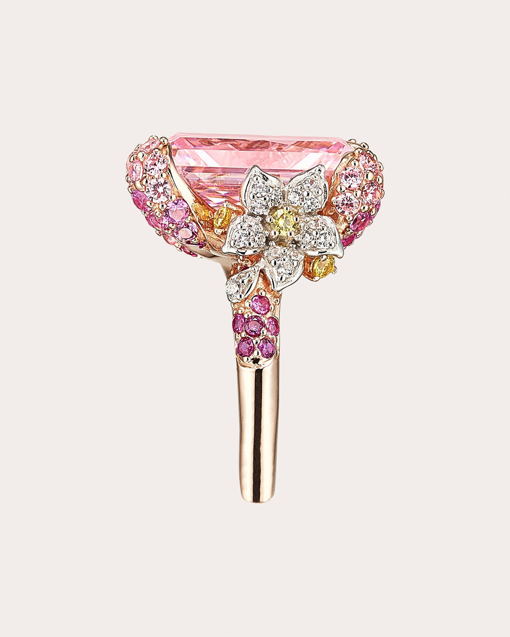 Cinderella 18K Gold and Rhodium Vermeil Lab-Grown Sapphire and Diamond Ring