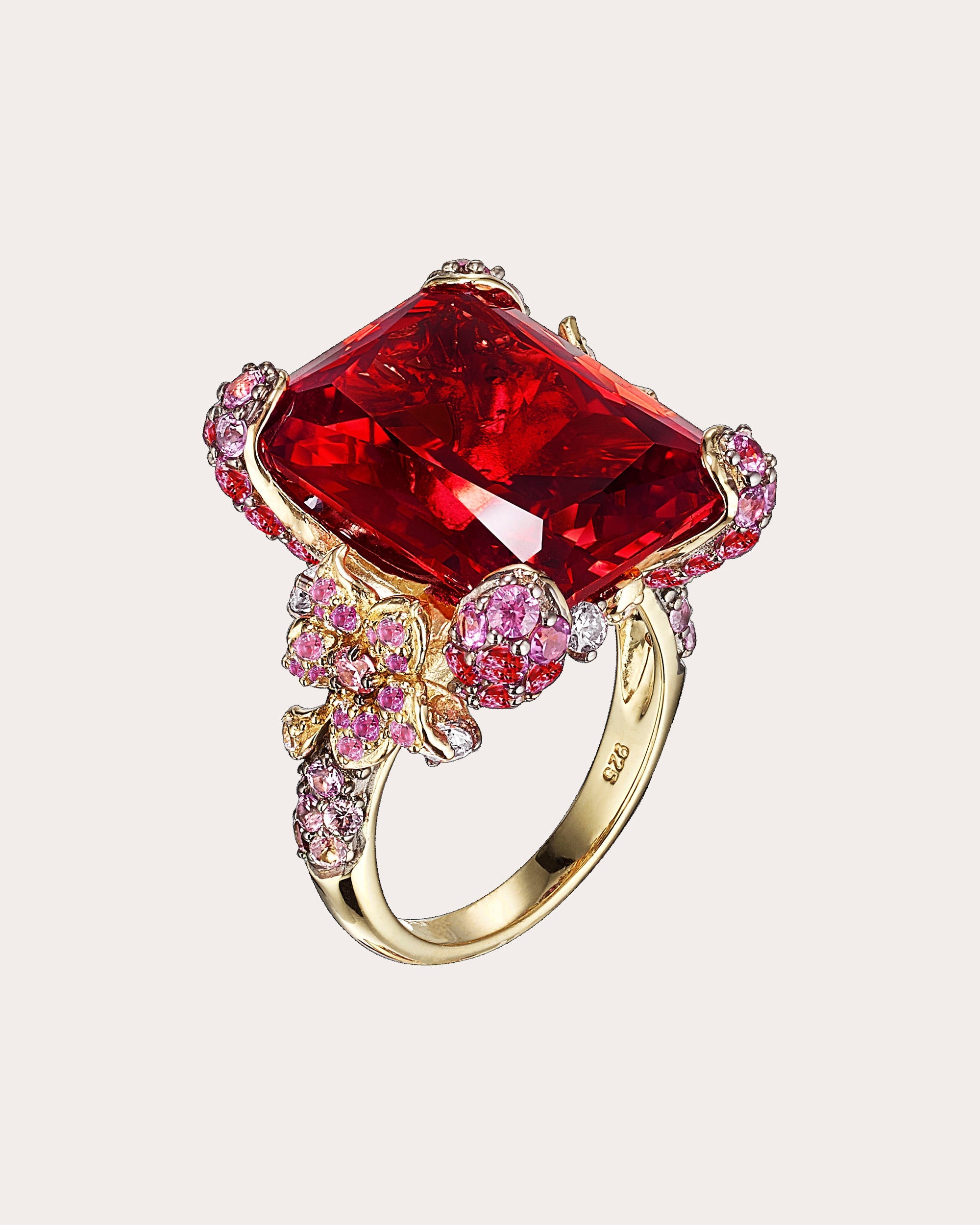Diamond & Ruby Cinderella Ring