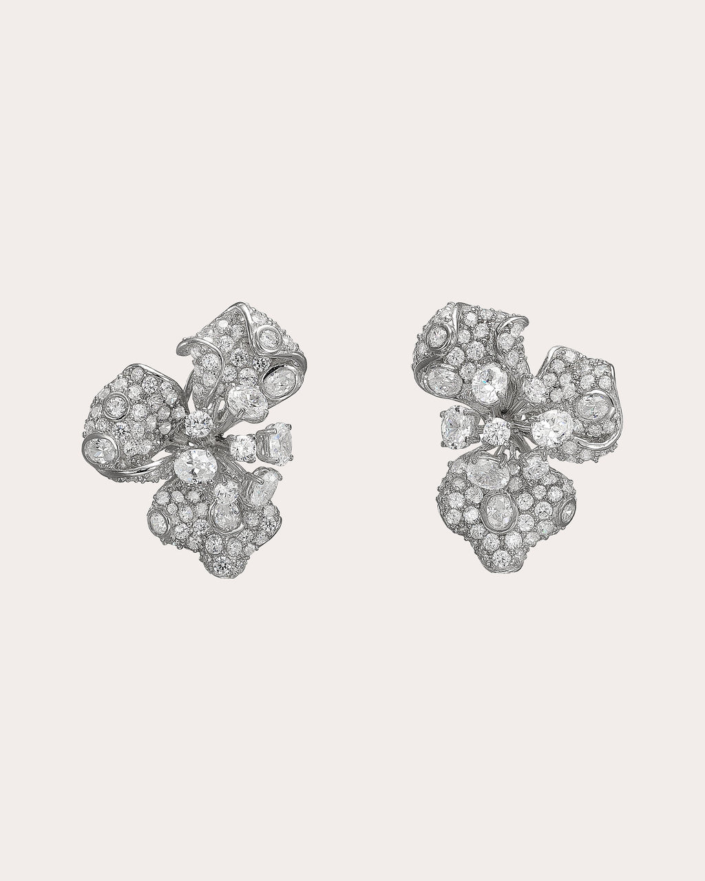 Diamond & Kashmir Sapphire Orchid Drop Earrings