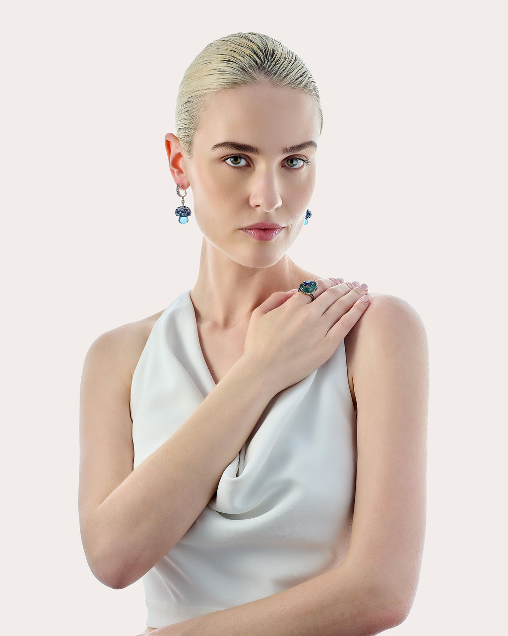 Blue Spirulina Fruit Gem™ Virosa Drop Earrings