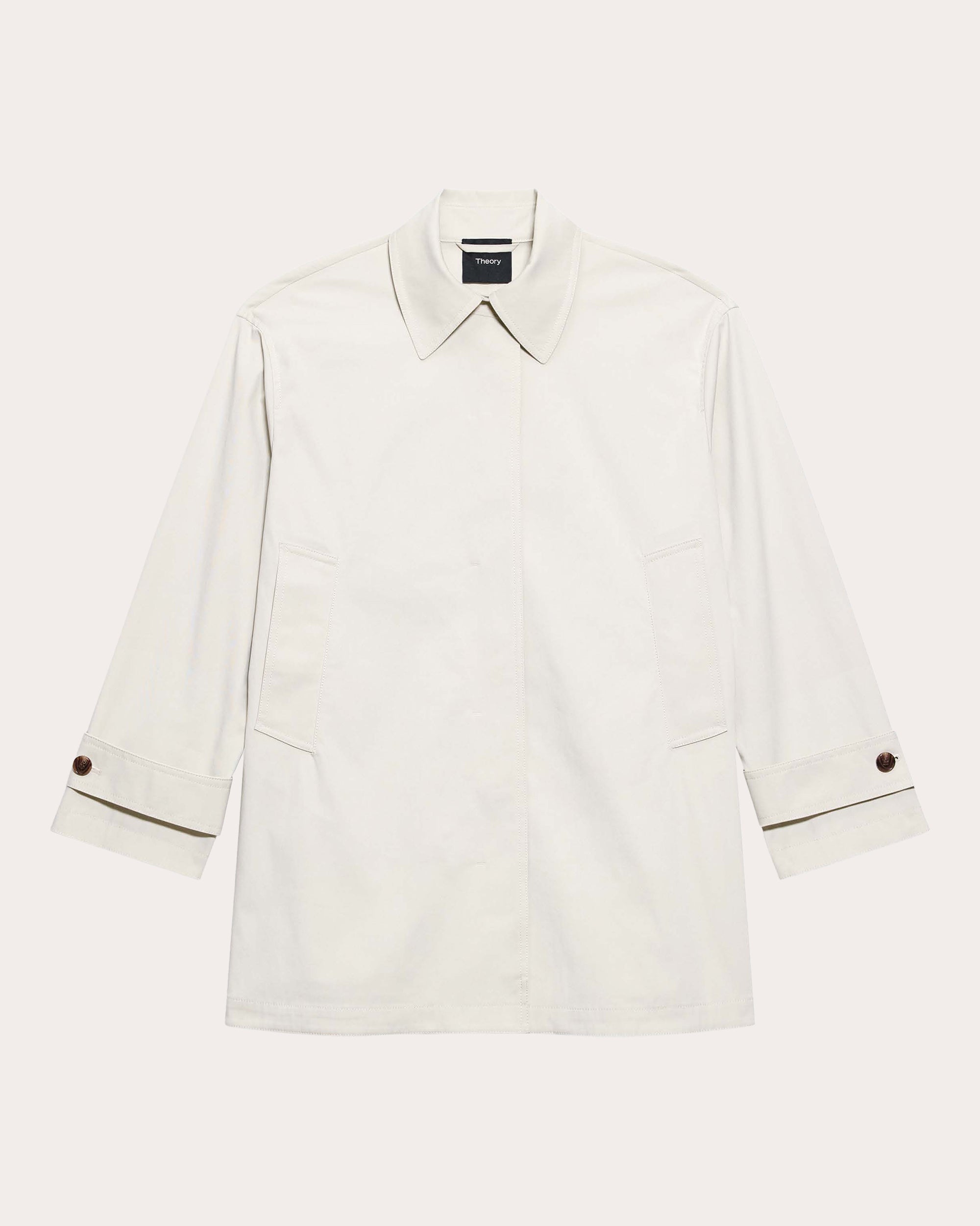 Sleek Cotton A-Line Trench Coat