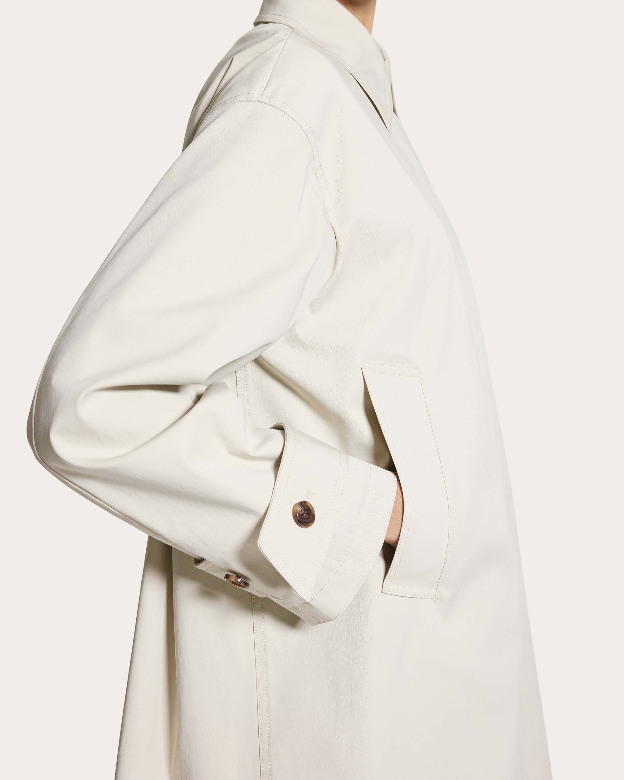 Sleek Cotton A-Line Trench Coat