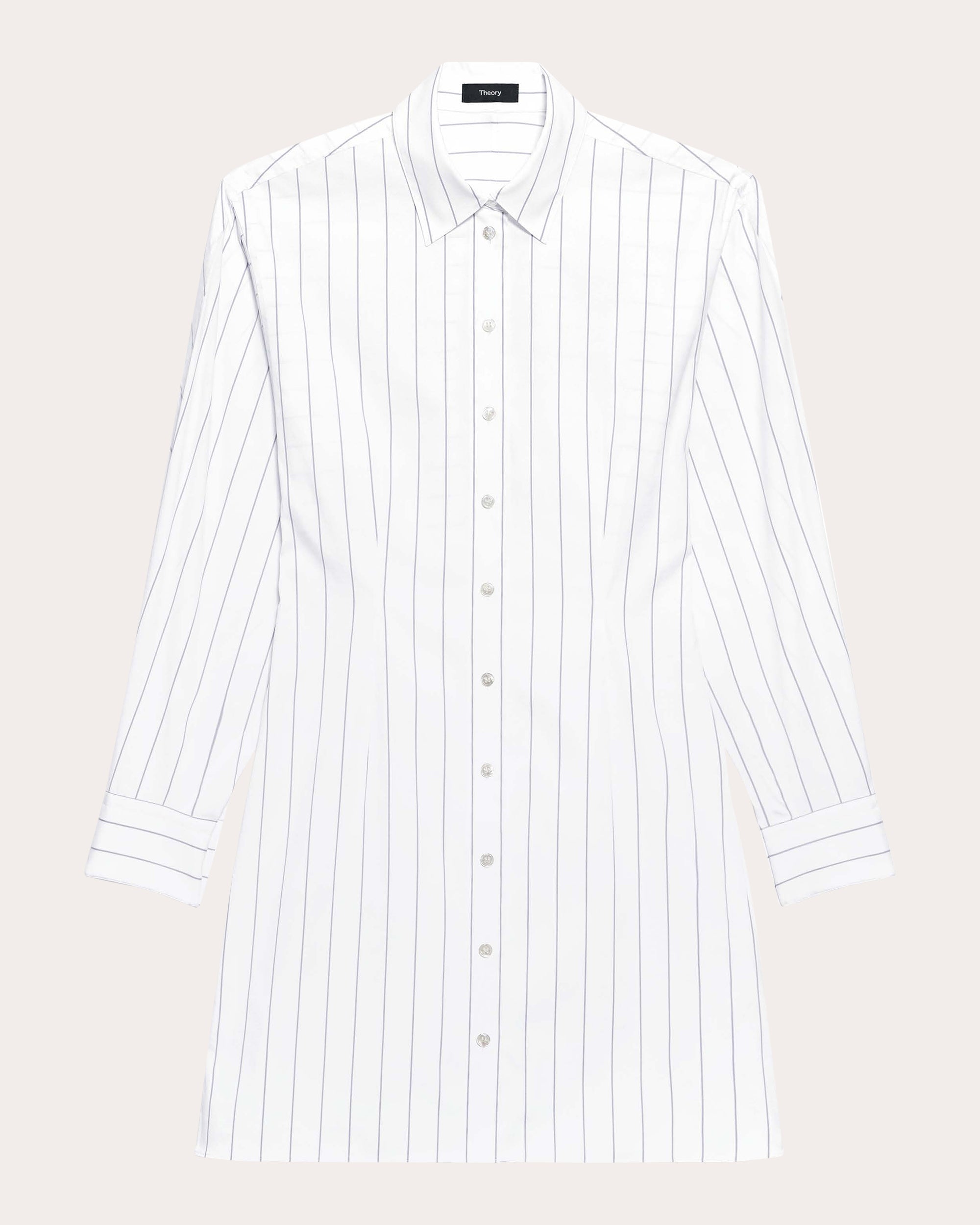 Stripe Poplin Articulated Shirt Dress