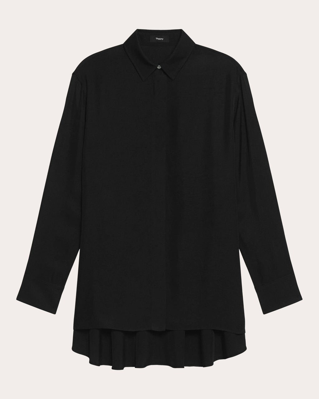 Washed Twill Flounced High-Low Shirt