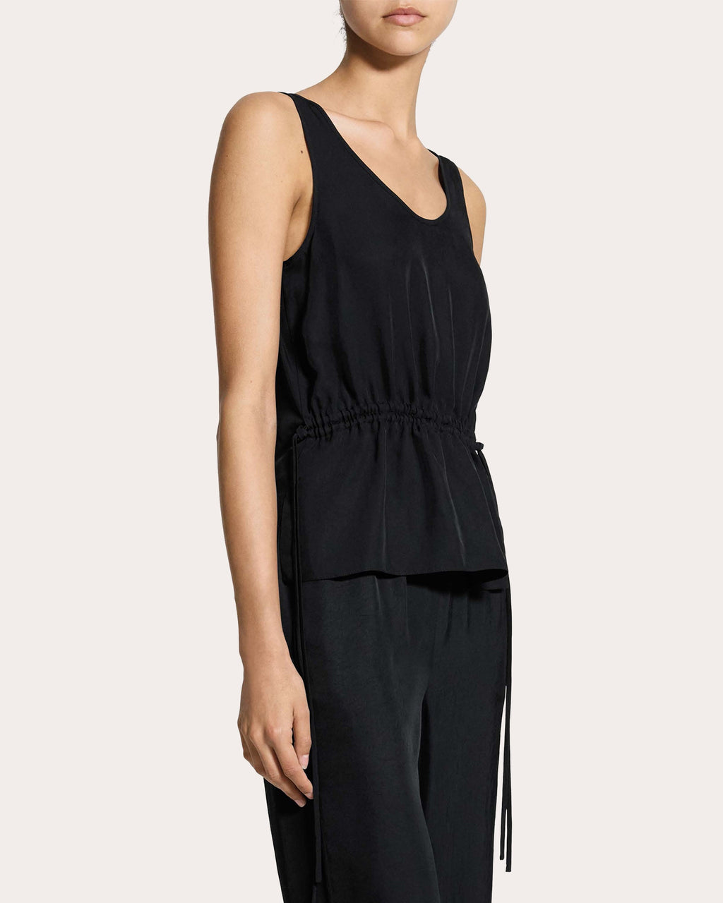 Washed Twill Drawstring Tank Top