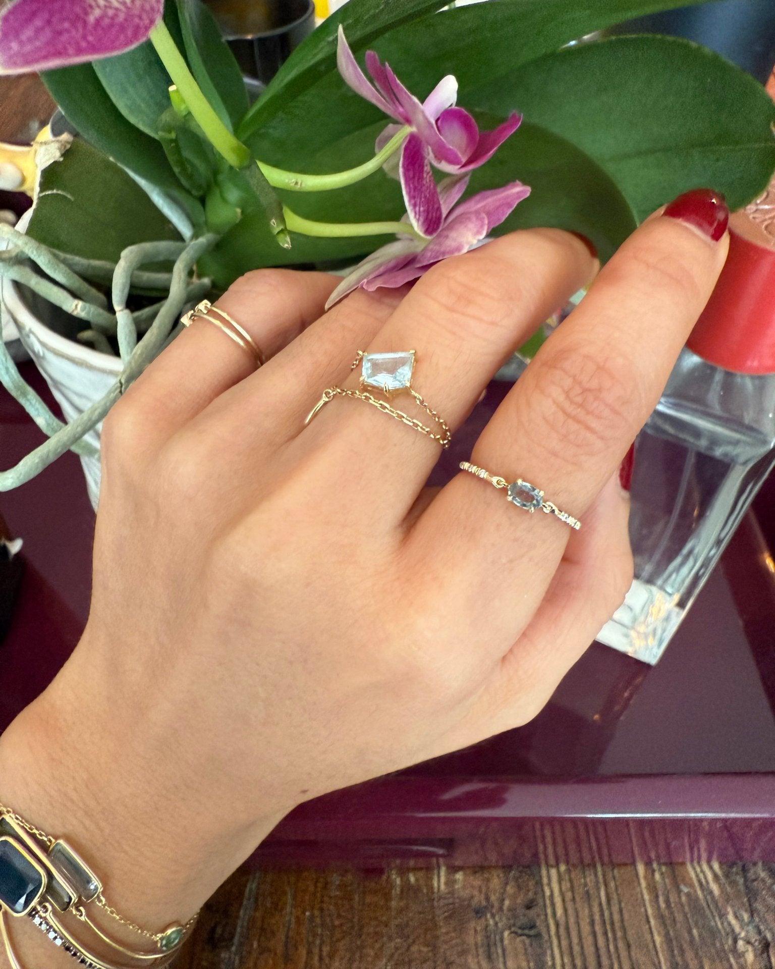 Alexandrite & Diamond Petite Circle Ring