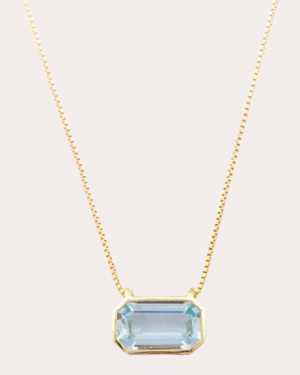 Aquamarine Nouveau Pendant Necklace