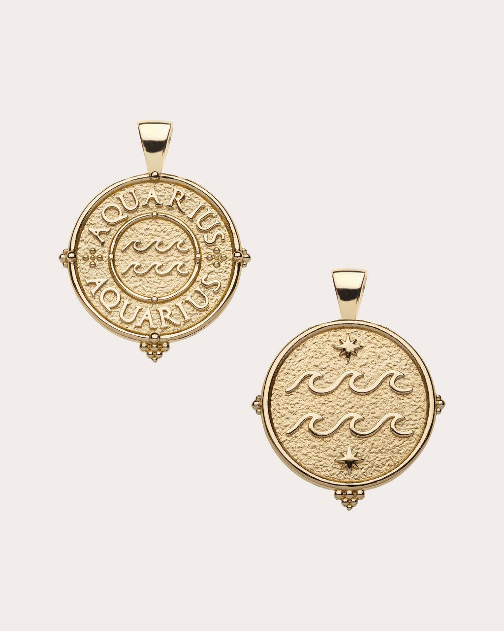 AQUARIUS Small Zodiac Coin Pendant Necklace